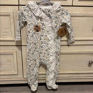 Baby Essentials Floral Ruffle Footie